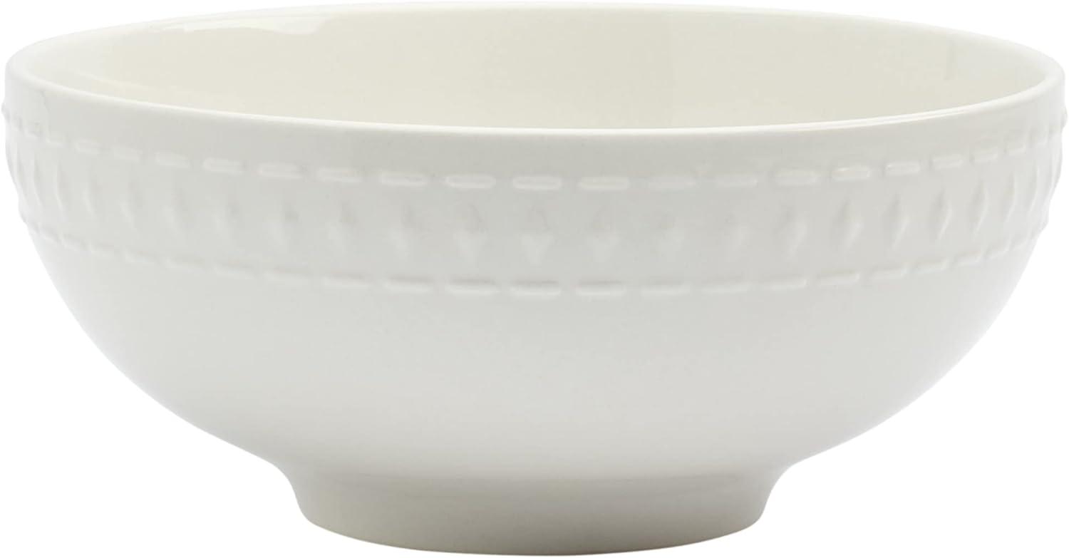 Ivory Dinnerware Tabletops Gallery 3 piece Serving Bowl Set Bloom Embossed White
