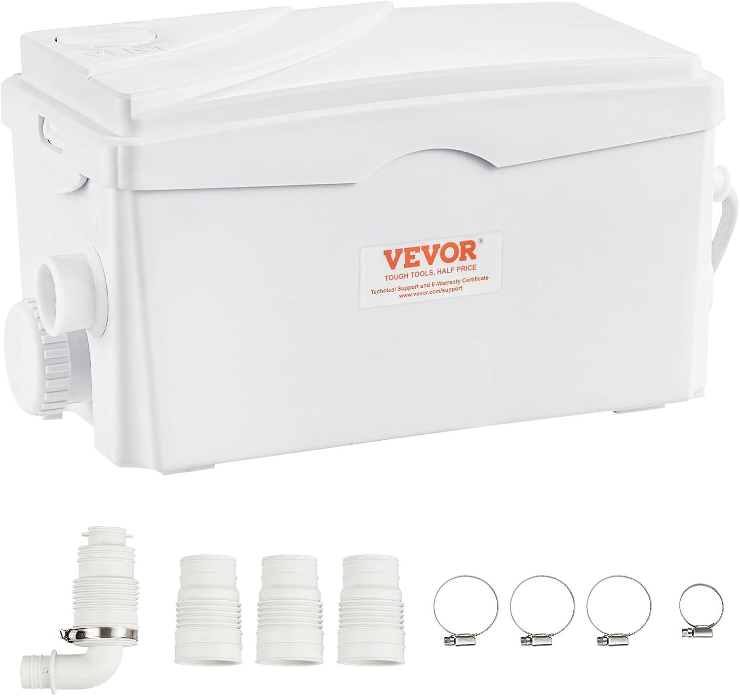 VEVOR 350W White Macerator Sewerage Pump with 3 Water Inlets