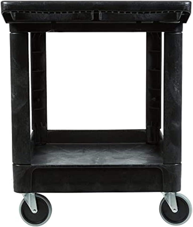 Rubbermaid Heavy Duty 2-Shelf Utility Cart With Lipped Shelf Medium