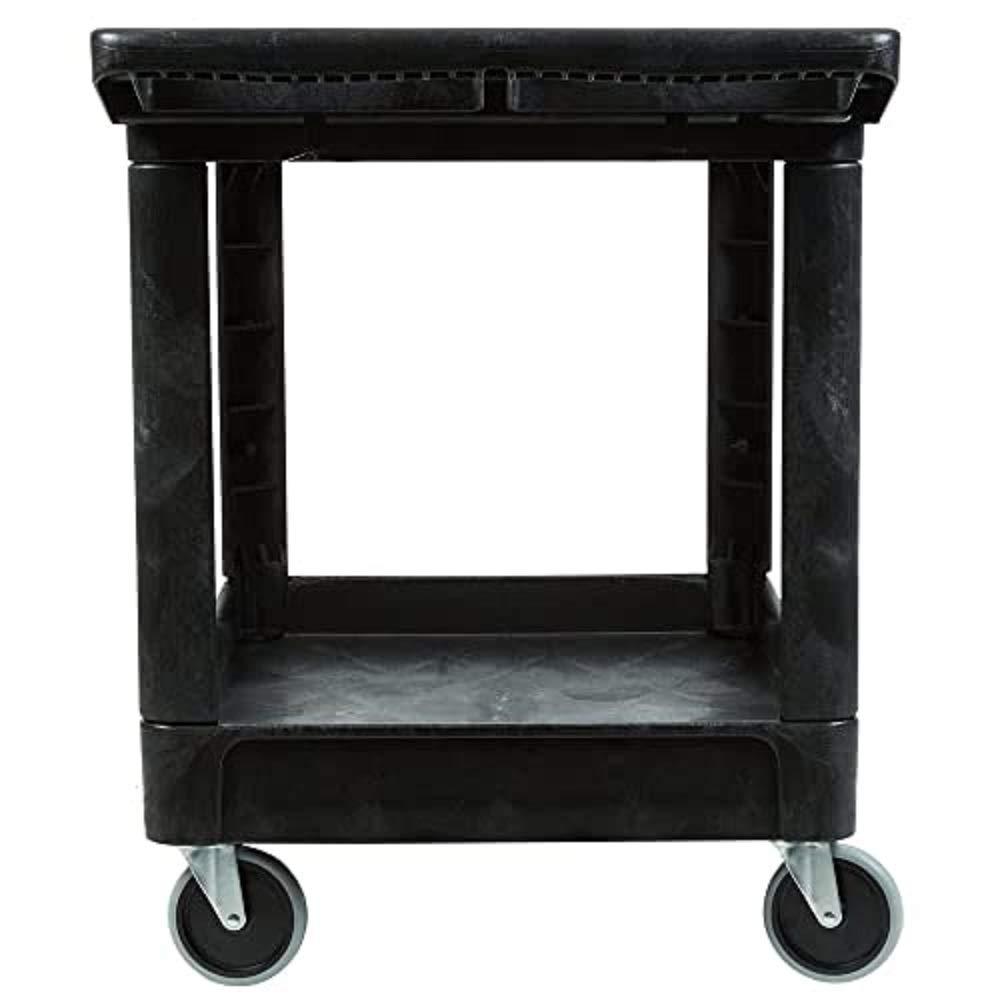 Rubbermaid Heavy Duty 2-Shelf Utility Cart With Lipped Shelf Medium