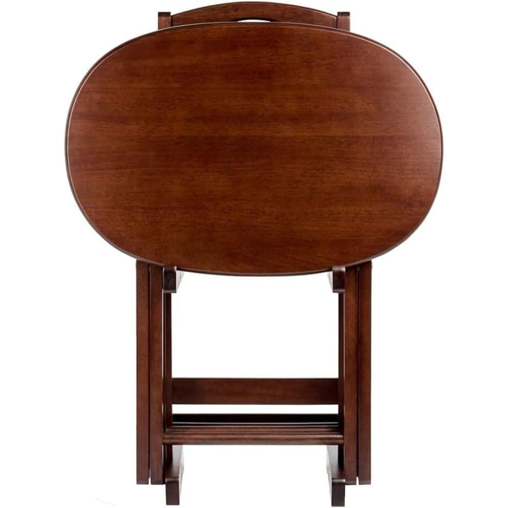 5pc Nathan Snack Table Set In Cappuccino Brown - Winsome