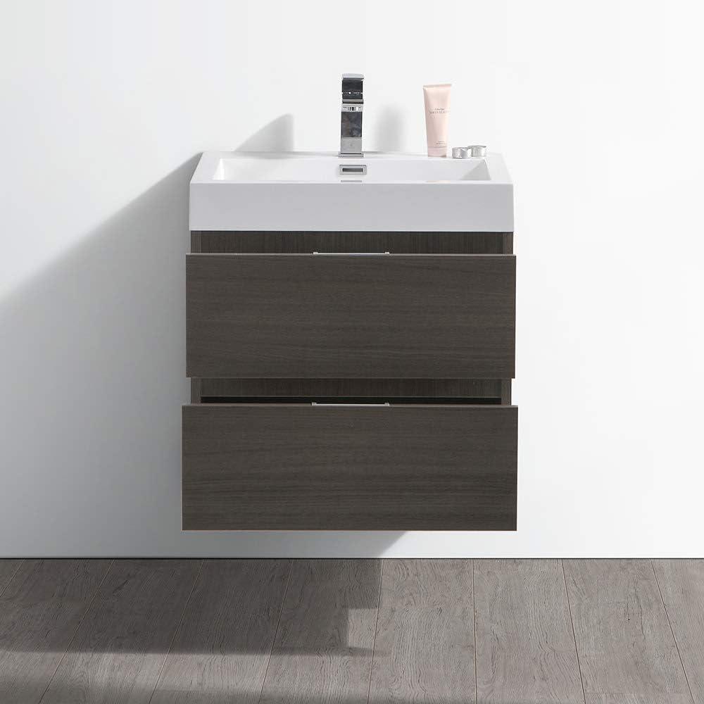 Fresca Valencia 24" Modern Wood and Resin Bathroom Vanity in Glossy White