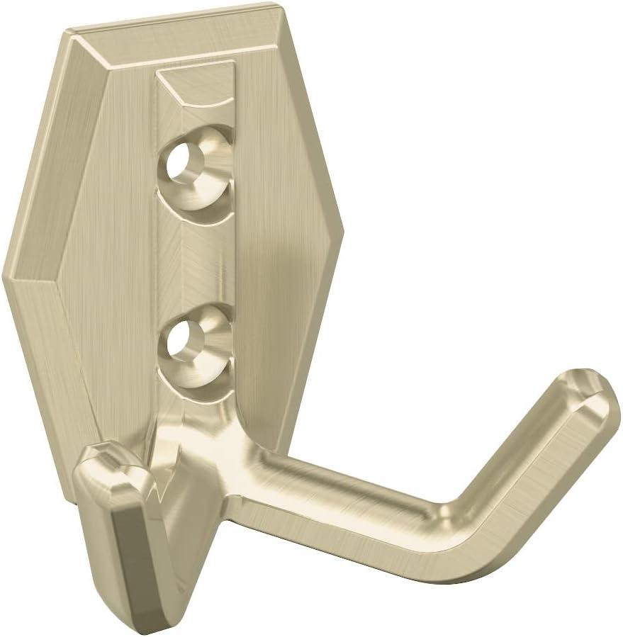 Golden Champagne Double Prong Decorative Wall Hook