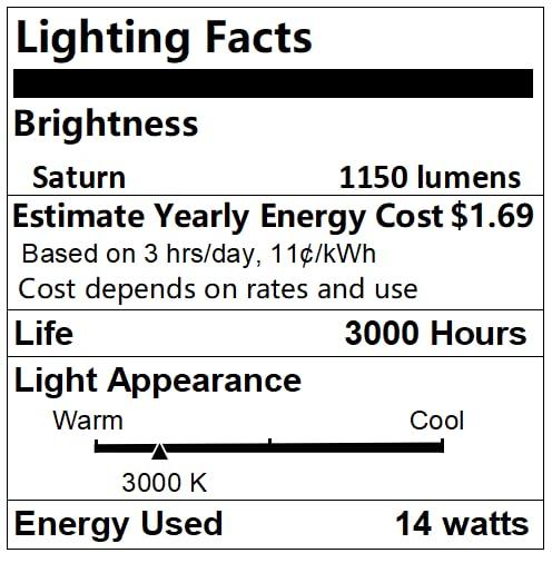 Brightech Saturn 66" Modern LED Floor Lamp with 3 Removable Ring Lights and Gold Finish, 3-Way Dimming