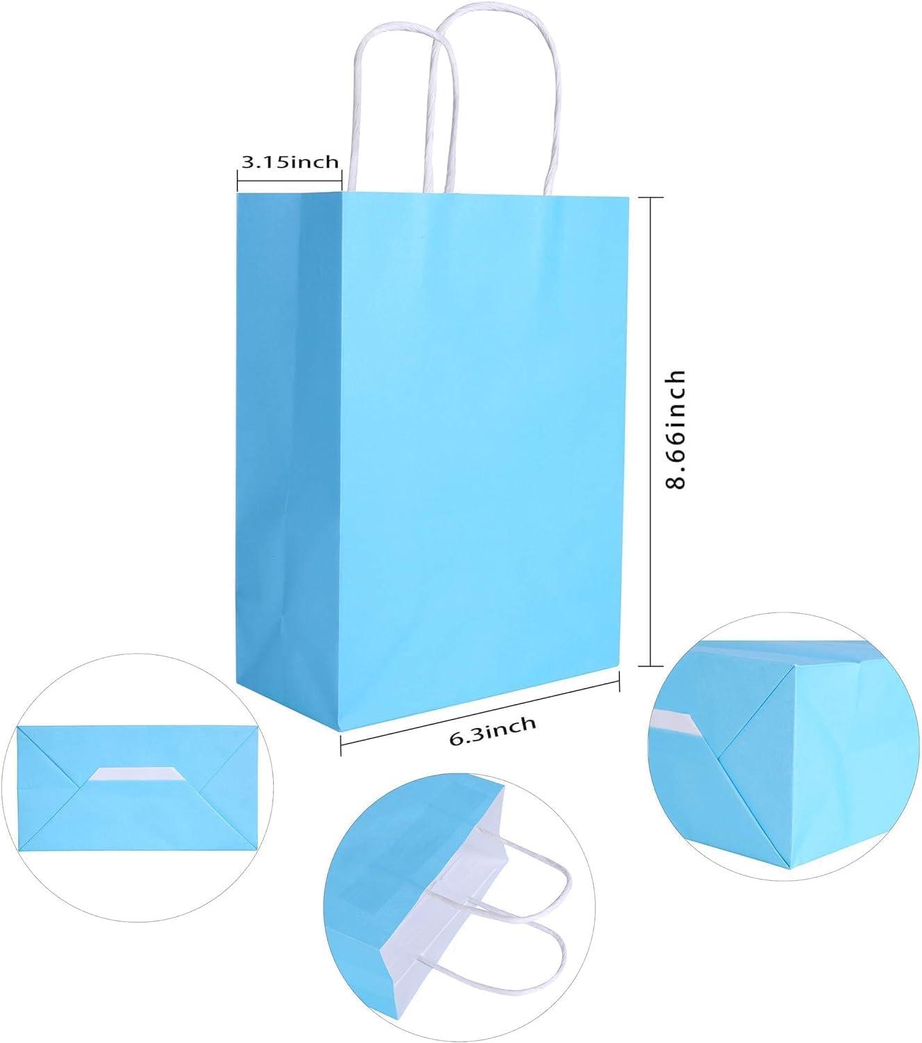 BagDream 24 Pack Rainbow Gift Bags with Handles, 6 Colors Small Party Favor Bag Goodie Bags for Kids Birthday, Party Favors, Birthdays & Celebrations, 5.25x3.75x8"