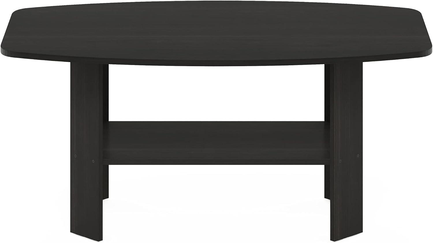 Furinno 35.5" Simple Design Industrial Coffee Table 2-Tier Rectangular Living Room Furniture,Espresso