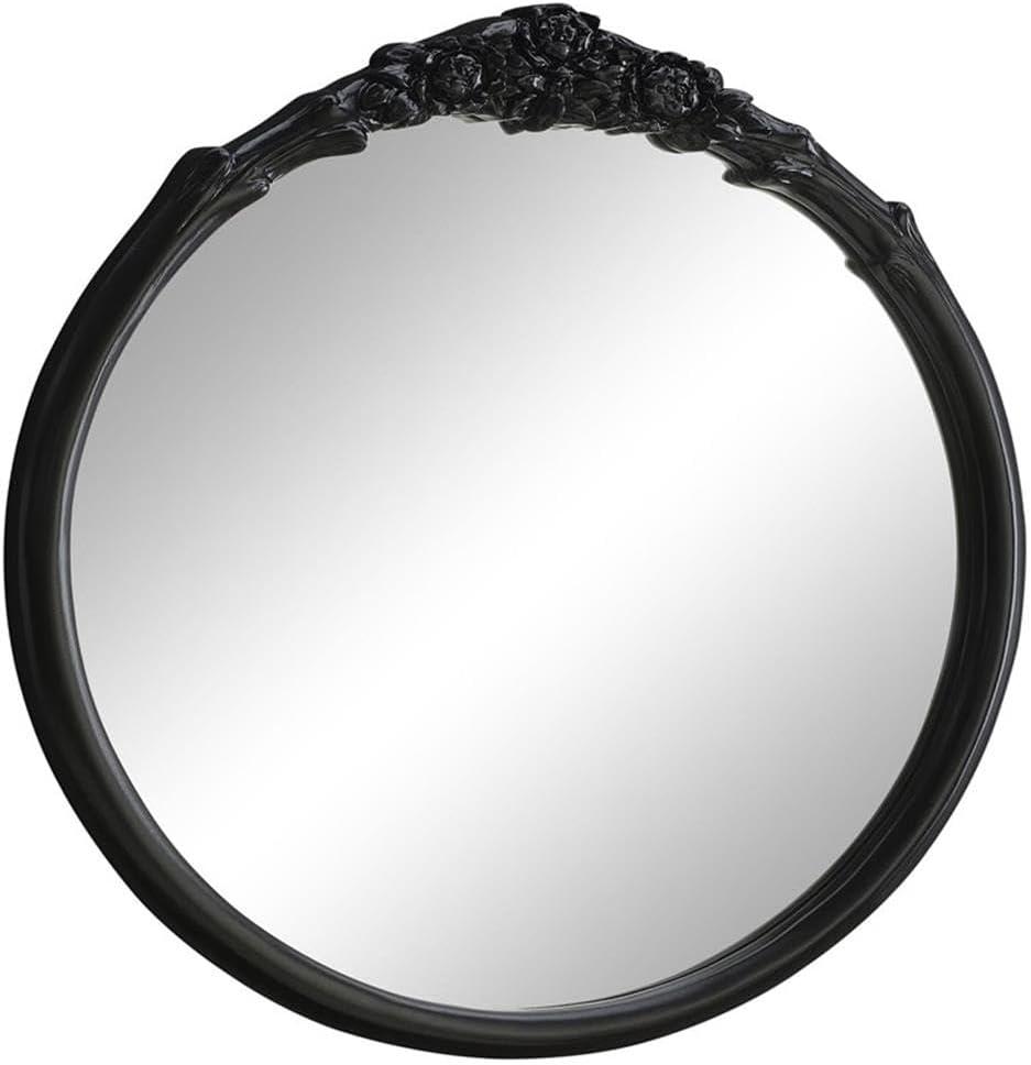 Sylvie French Provincial Round Wall Mirror Black