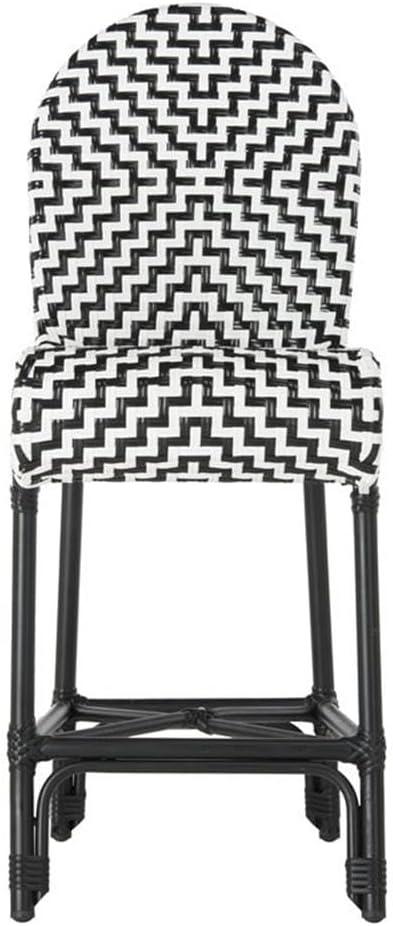 Shea Counter Stool - Black/White - Safavieh