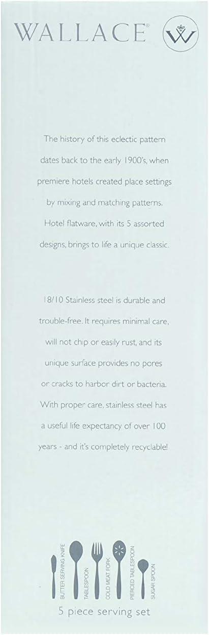 Wallace Wallace Hotel Lux 77-Piece 18/10 Stainless Steel Flatware Set, Silver, Service for 12