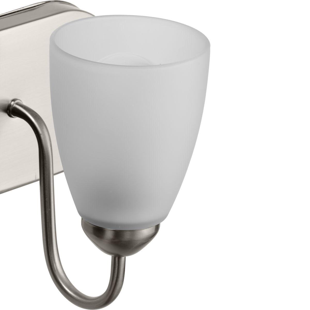 Progress Lighting Gather 6-Light Bath Bracket, Brushed Nickel, Etched Glass Shades