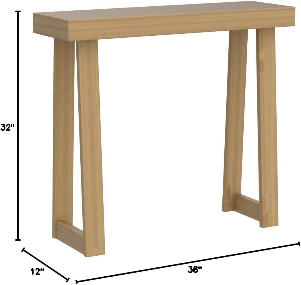 Millwood Pines Solid Wood Console Table, 36 Inch, Sofa Table, Narrow Entryway Table For Hallway, Behind The Couch, Living Room, Foyer, Easy Assembly, Pecan
