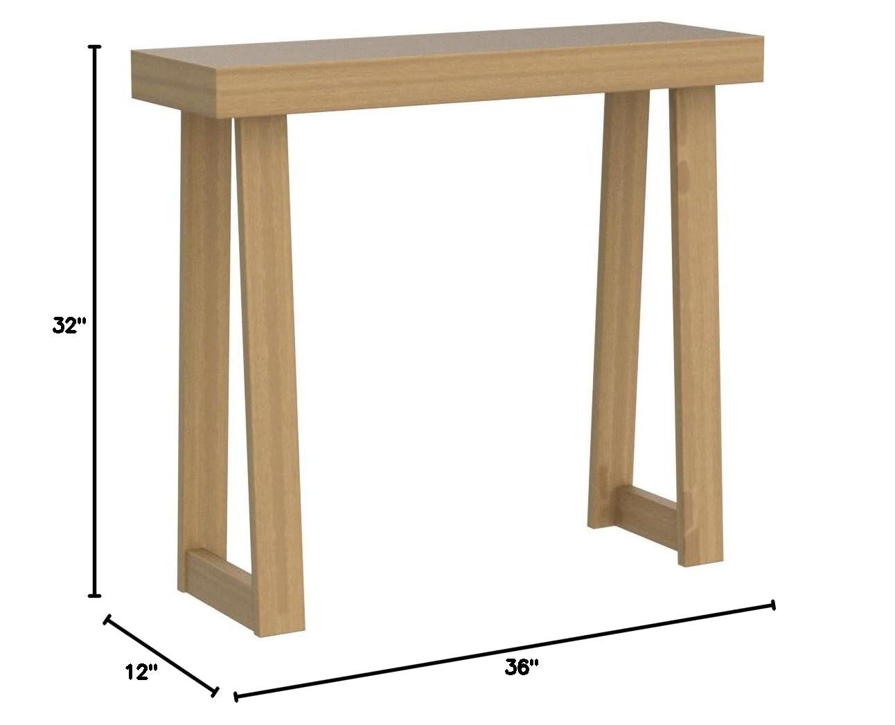 Millwood Pines Solid Wood Console Table, 36 Inch, Sofa Table, Narrow Entryway Table For Hallway, Behind The Couch, Living Room, Foyer, Easy Assembly, Pecan