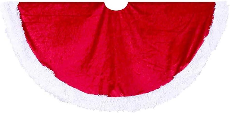 Kurt Adler 44.5" Red Velvet Tree skirt with White Trim