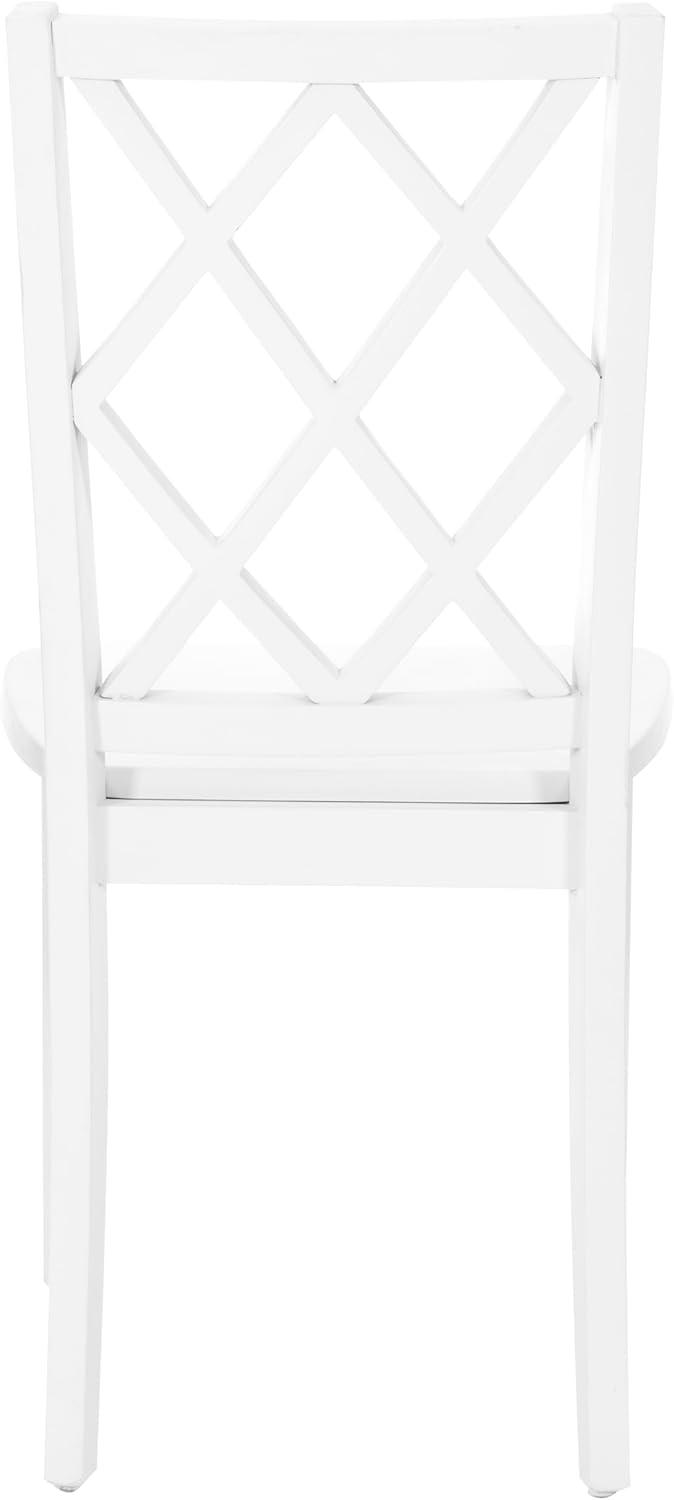 White Wood Cross Back Dining Side Chair