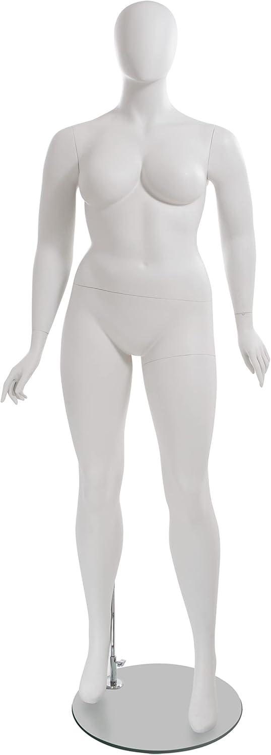 Amber Plus-Size Headless Mannequin with Matte White Finish