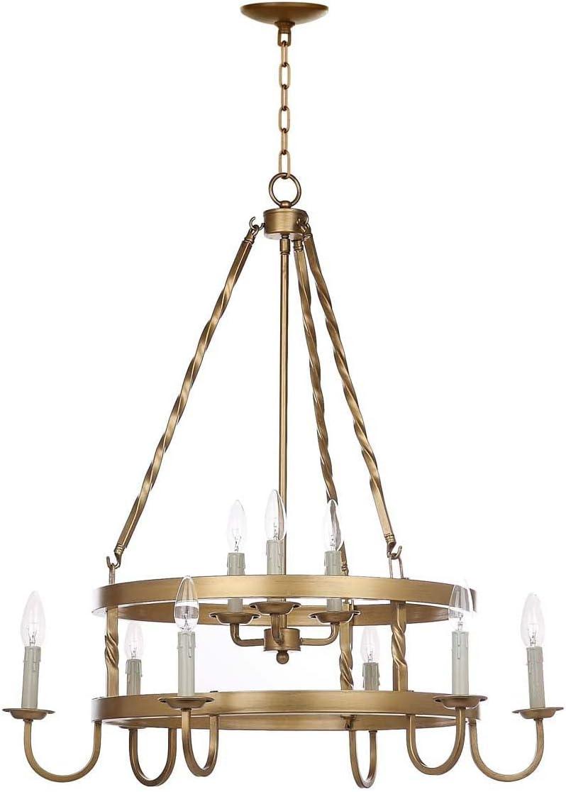 Park Avenue Inspired Gold Metal 31" Adjustable Chandelier