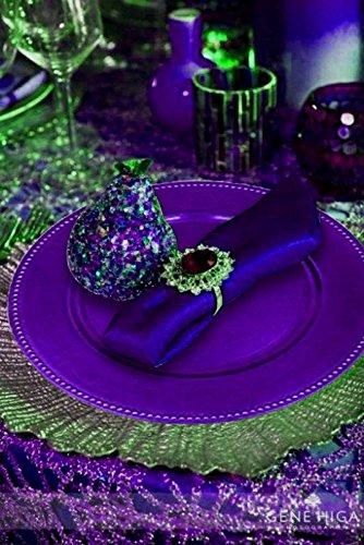 Efavormart 24 pcs 13" Purple Round Charger Plates Dinner Chargers for Tabletop Decor Holiday Wedding Catering Event Decoration