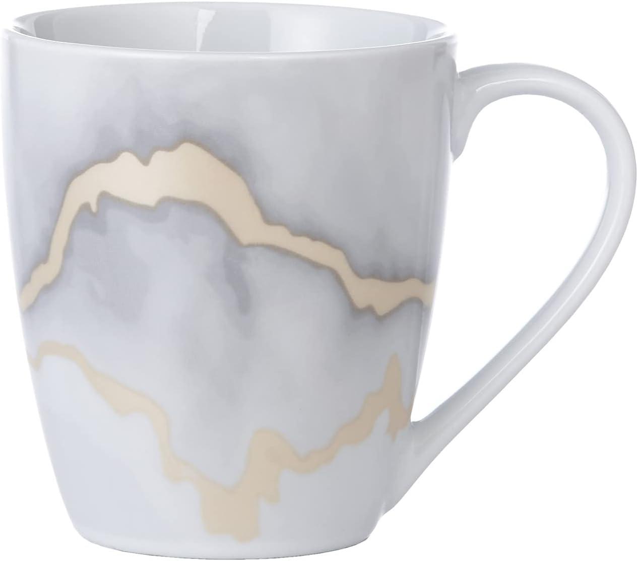 Safdie & Co. Ceramic Dinnerware Set Dishwasher Safe 19 lb. 16-Piece Dish Set, Electric Marble