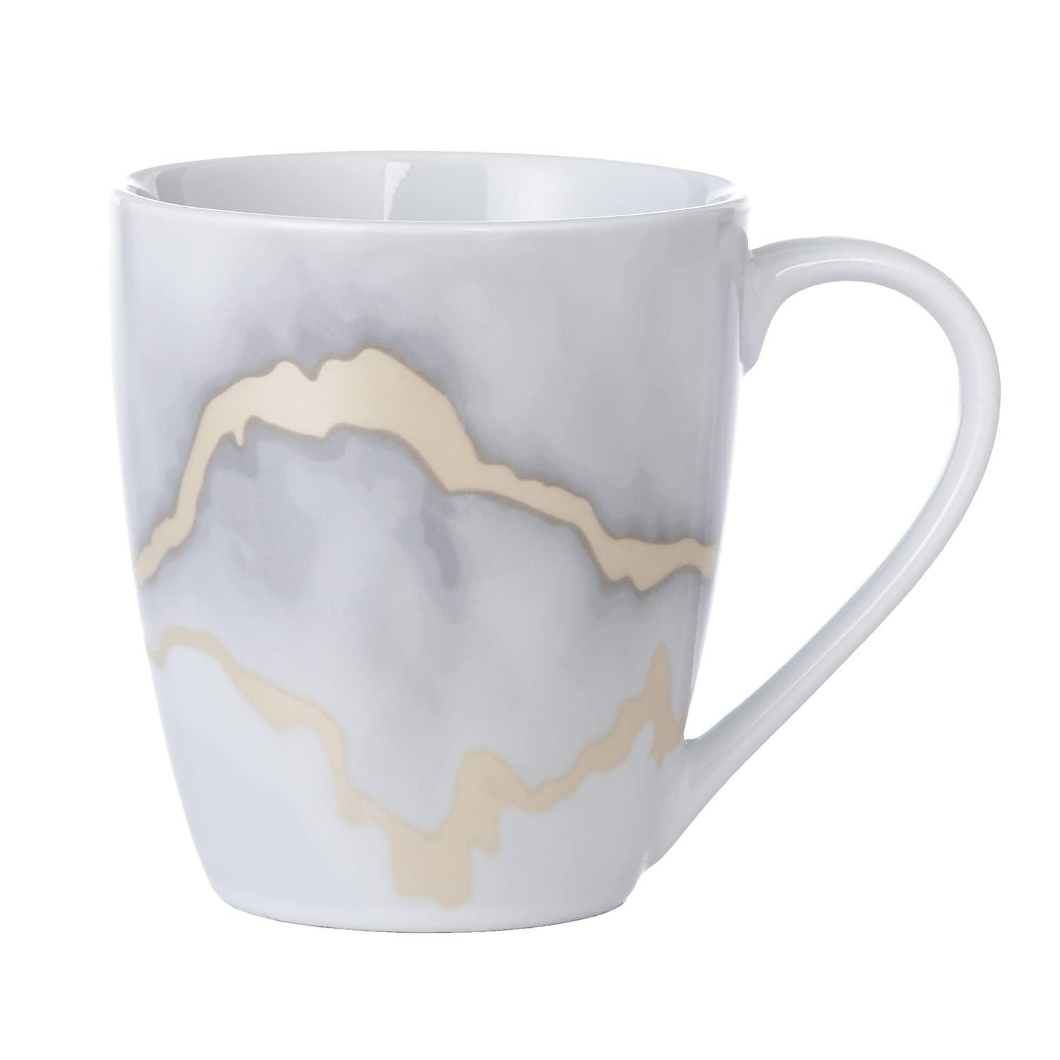 Safdie & Co. Ceramic Dinnerware Set Dishwasher Safe 19 lb. 16-Piece Dish Set, Electric Marble