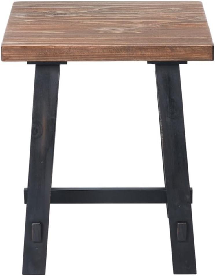 21" Odin Solid Wood Side Table Black - Alaterre Furniture: Mid-Century Modern, Pine Frame