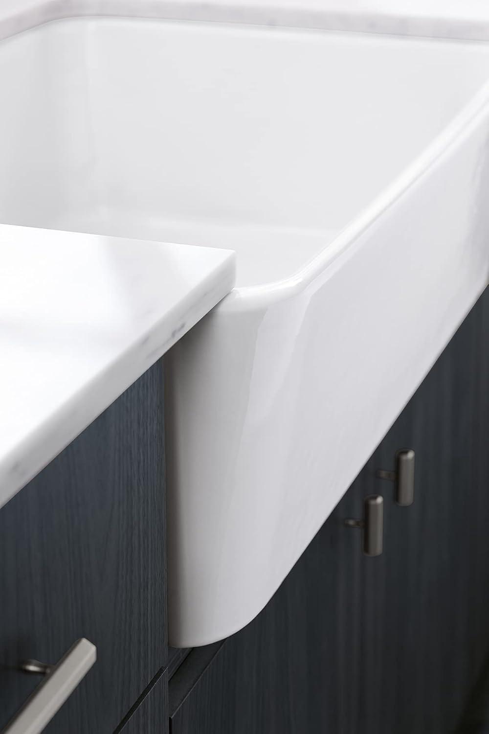 Ironridge 34" Undermount Single-Bowl Farmhouse Cast Iron Kitchen Sink with Apron Front