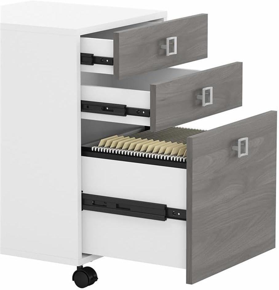 Echo Bow Front Desk and Filing Cabinet Set