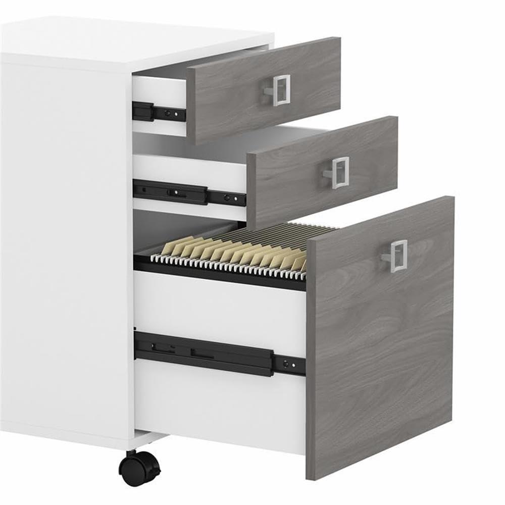 Echo Bow Front Desk and Filing Cabinet Set