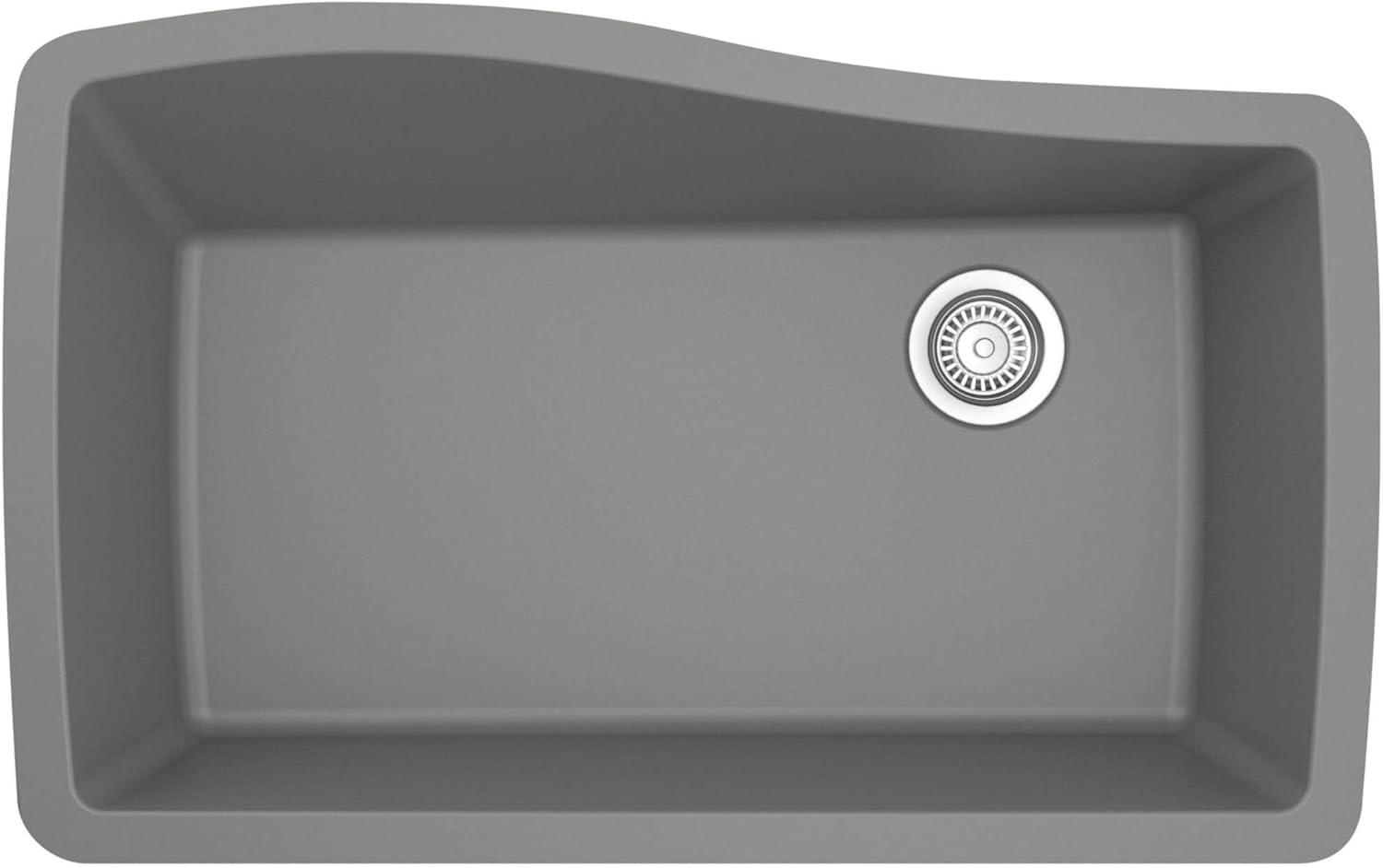 Karran Undermount Quartz Composite 33-1/2'' X 21'' Single Bowl Kitchen Sink