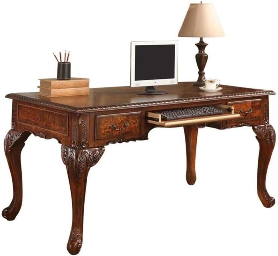 Best Master CDExecutive 60" Wood Office Desk With Hand Carved Designs in Cherry