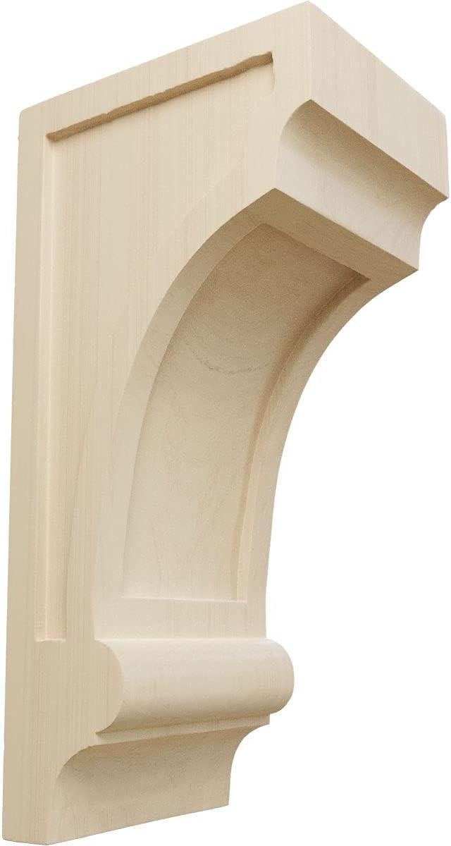 14" Unfinished Rubberwood Recessed Corbel