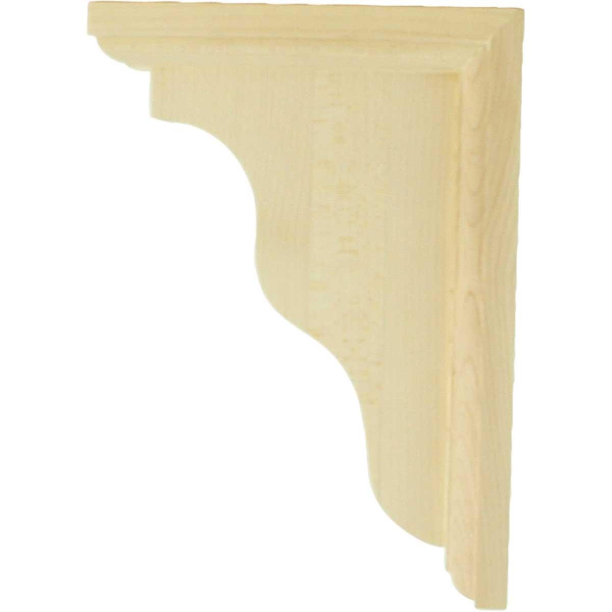 Ekena Millwork 2 1/4"W x 5"D x 7"H Hamilton Traditional Bracket, Rubberwood
