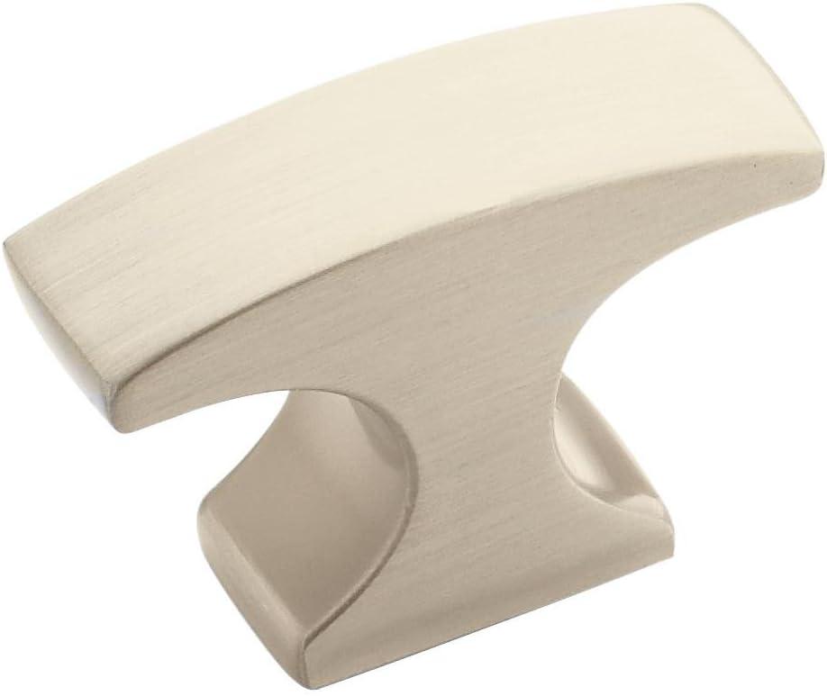 Satin Nickel Modern T-Handle Cabinet Knob with Mounting Hardware