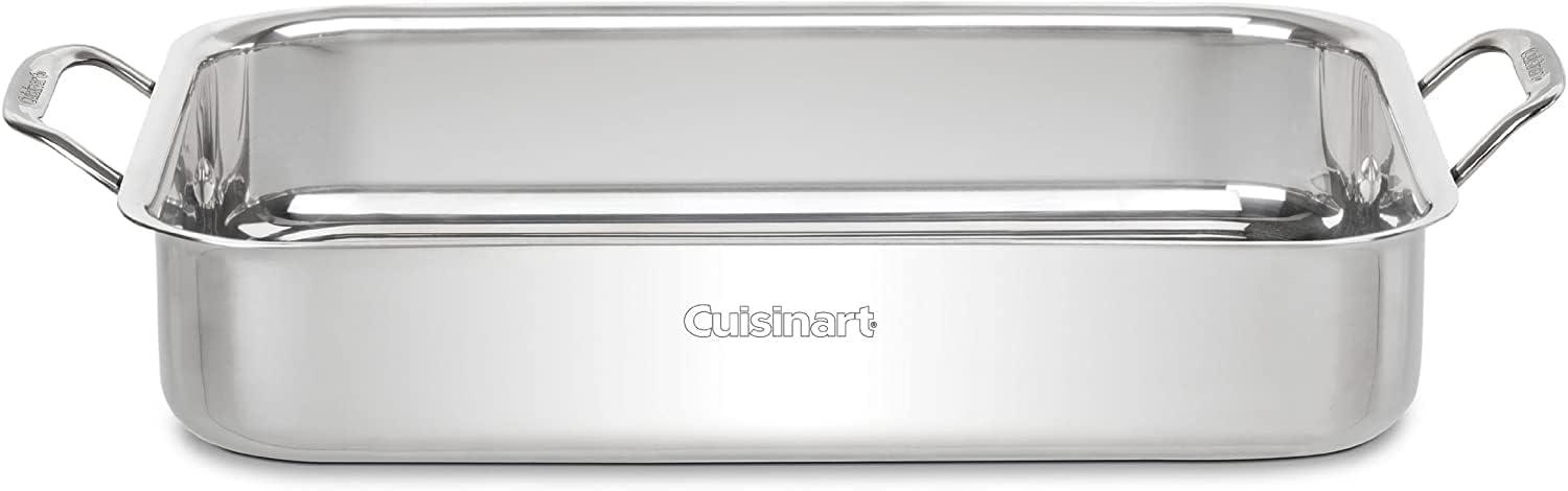 Cuisinart Chef's Classic 14" Stainless Steel Lasagna Pan & Stainless Roasting Rack: Dishwasher-Safe, Riveted Handle