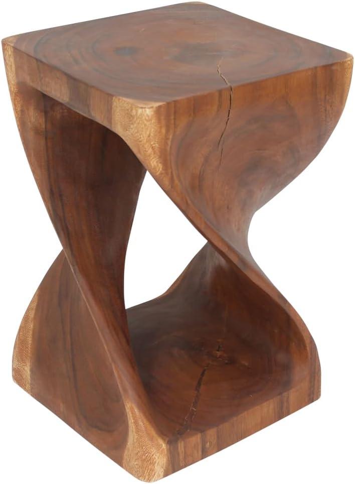 Haussmann® Wood Twist End Table 15 x 15 x 23 inch High Cherry Oil