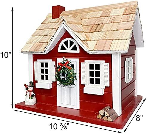 Home Bazaar Holiday Offerings Christmas Cape 10 in x 10.25 in x 7 in Birdhouse