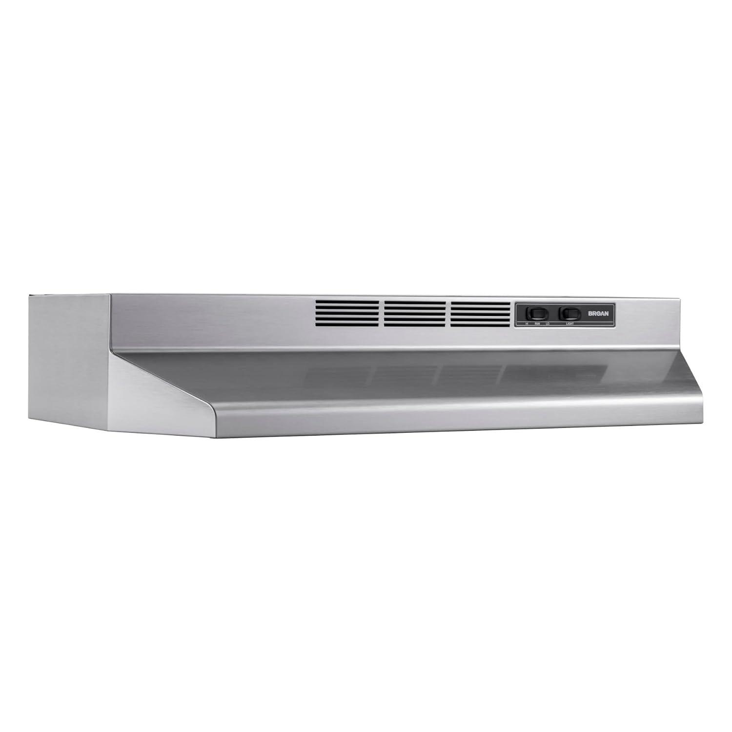 Broan NuTone Broan® 30-Inch Ductless Under-Cabinet Range Hood, Stainless Finish with PrintGuard 4130SF