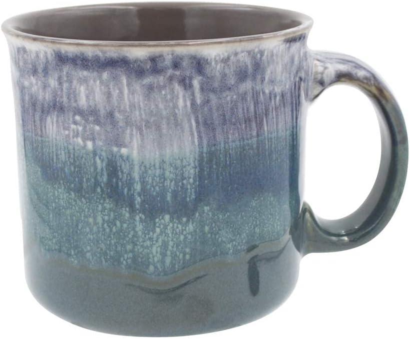 Assorted Glazed Ceramic 18 oz Modern Cafe Mug Set