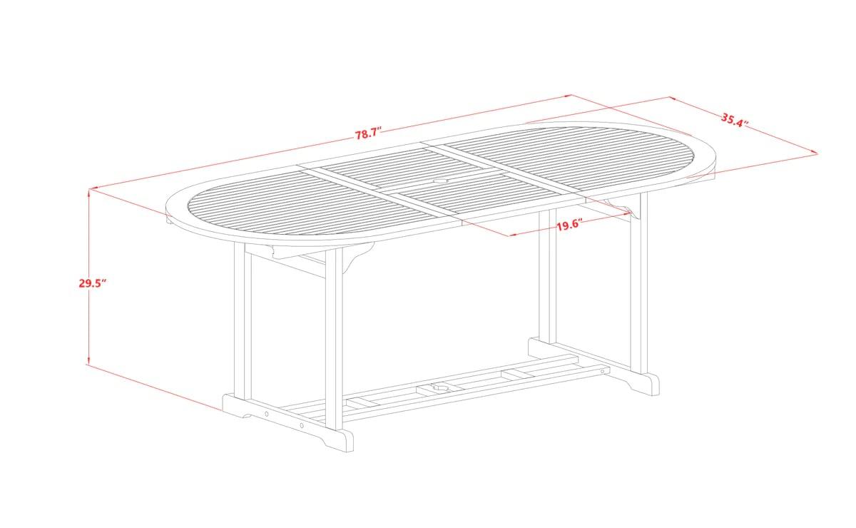 East West Furniture Wooden Patio Set Natural Oil, BSBS9CANA