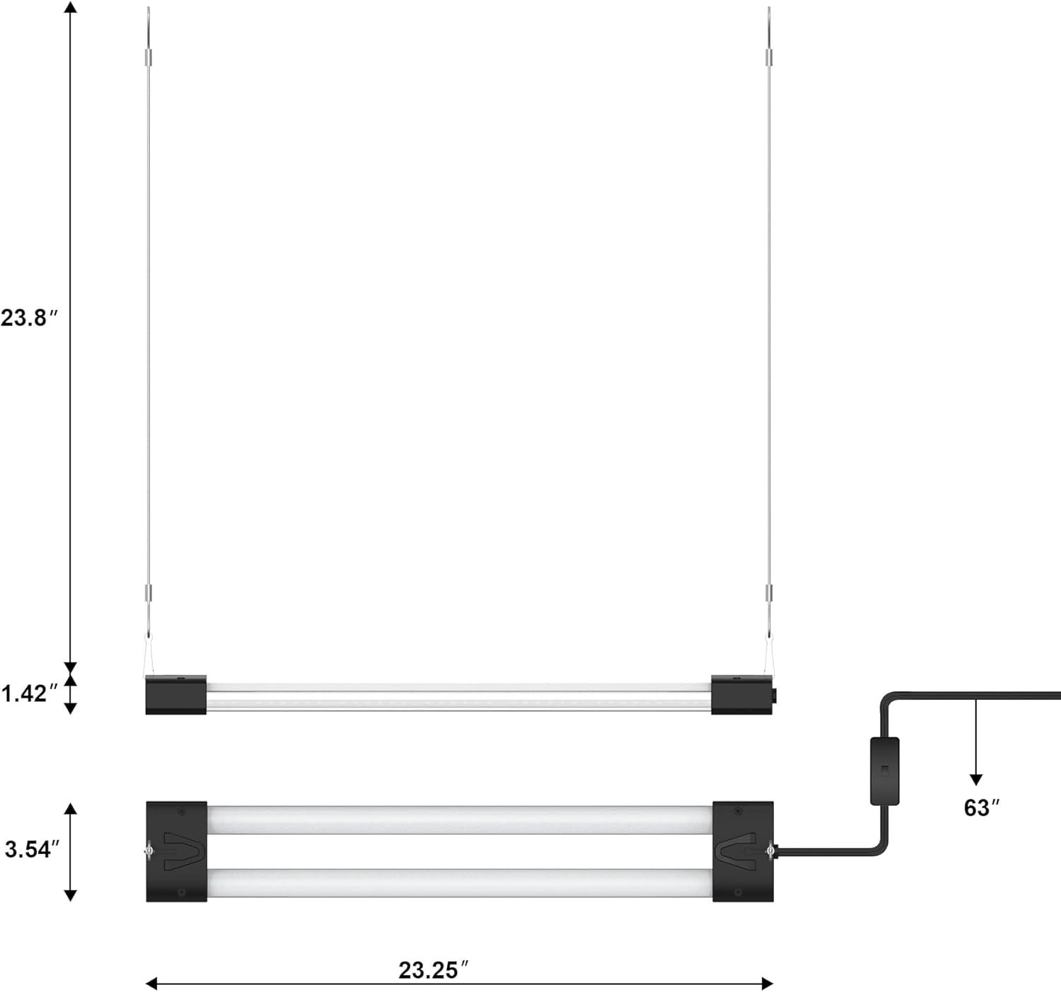 Black Polycarbonate Full Spectrum LED Grow Light with Hanging Cable