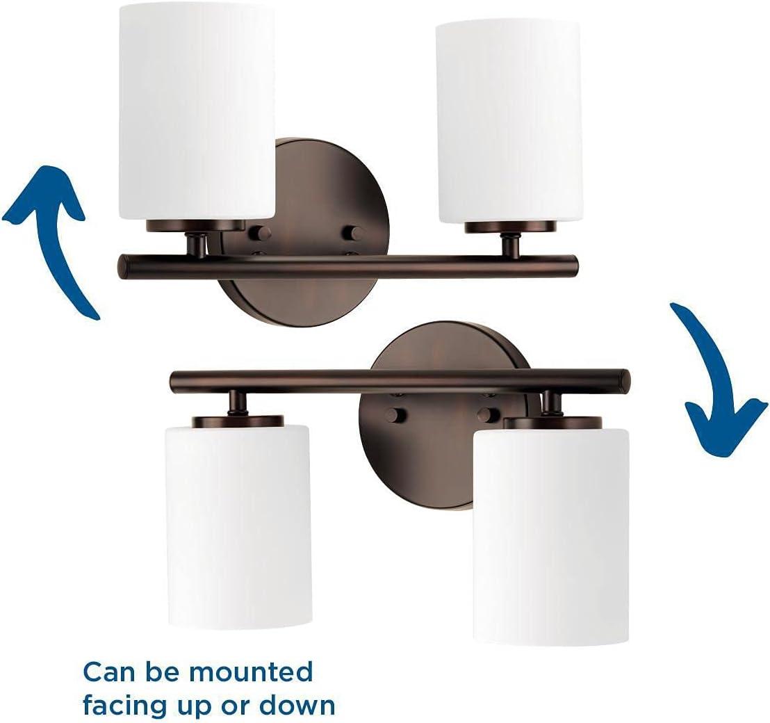 Progress Lighting Replay Collection 2-Light Bath Vanity, Brushed Nickel, Shade Included