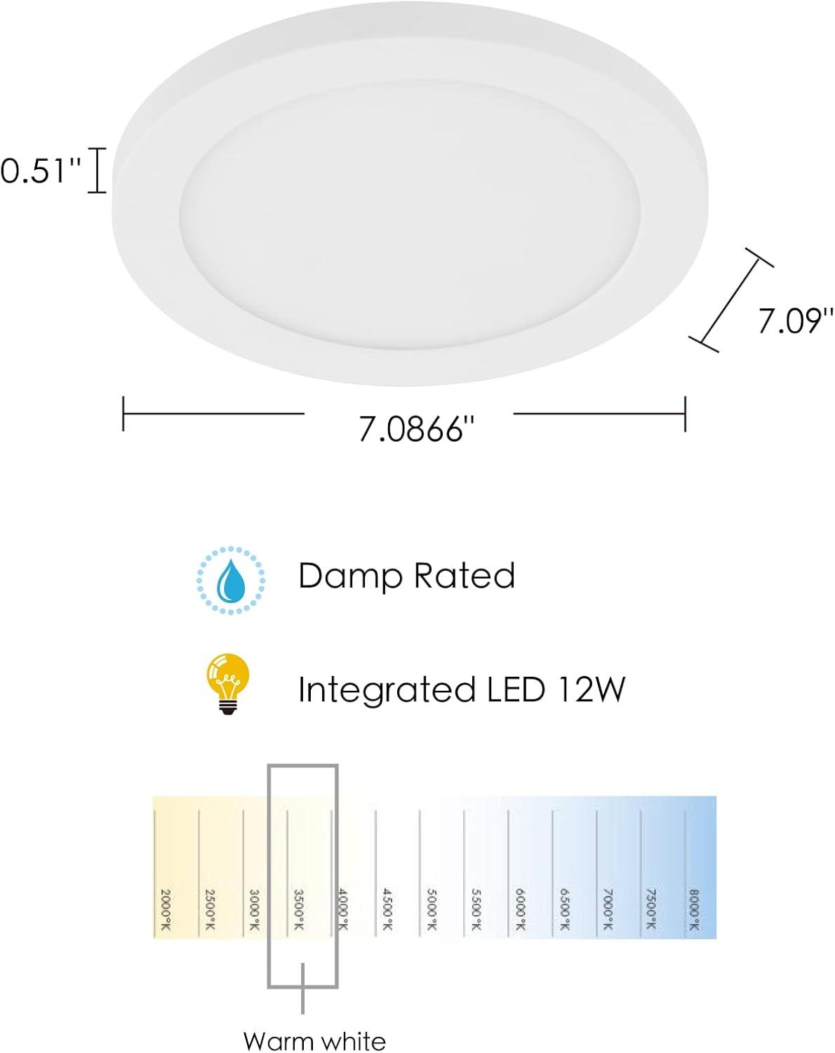 Trago 7" White LED Flush Mount Ceiling Light