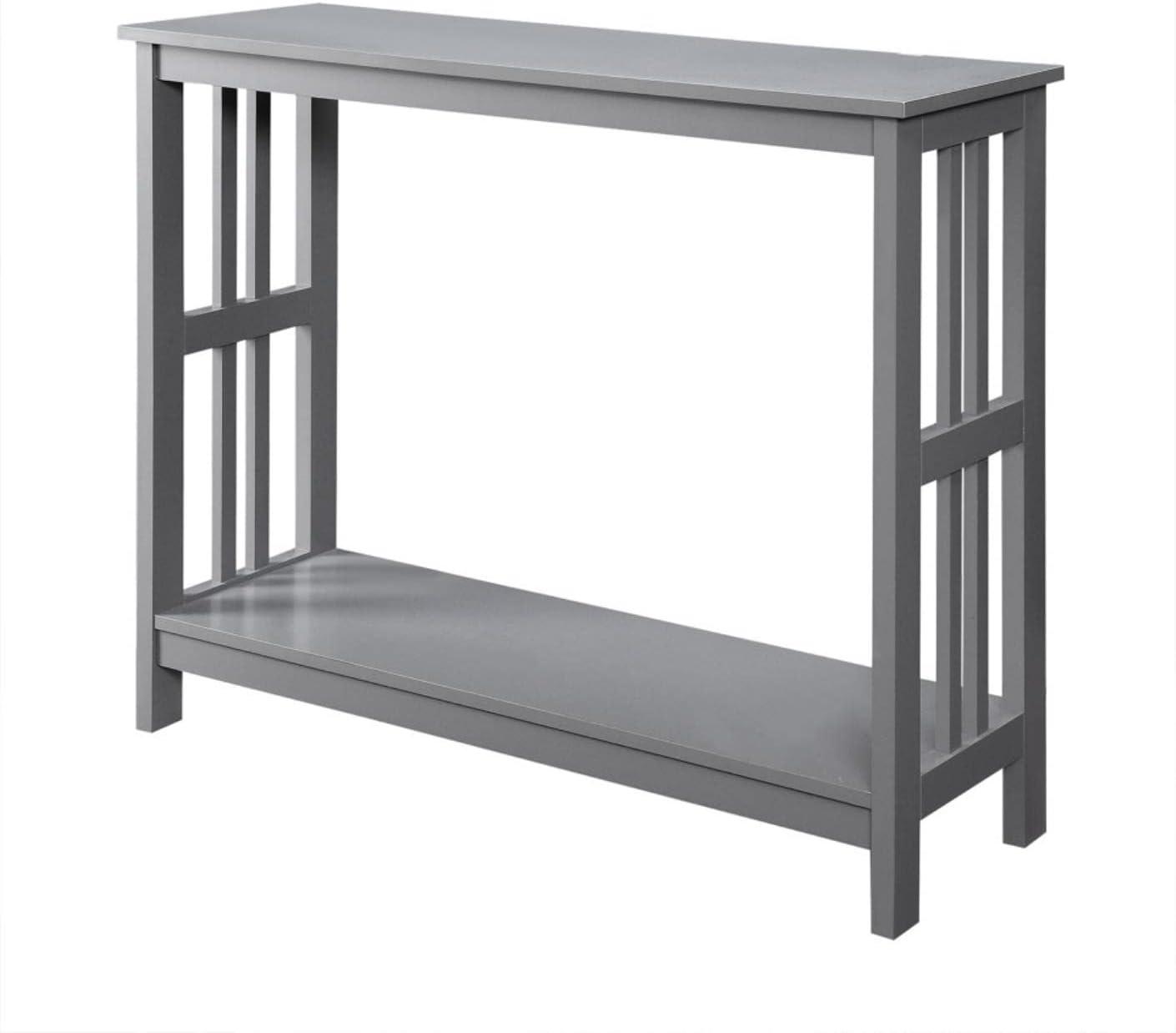 Convenience Concepts Mission Console Table with Shelf, Gray