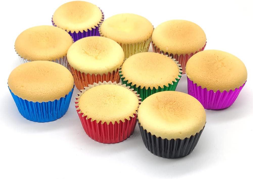 Mombake Standard Foil Orange Cupcake Liners Muffin Baking Cups for Party and More, 100-Count