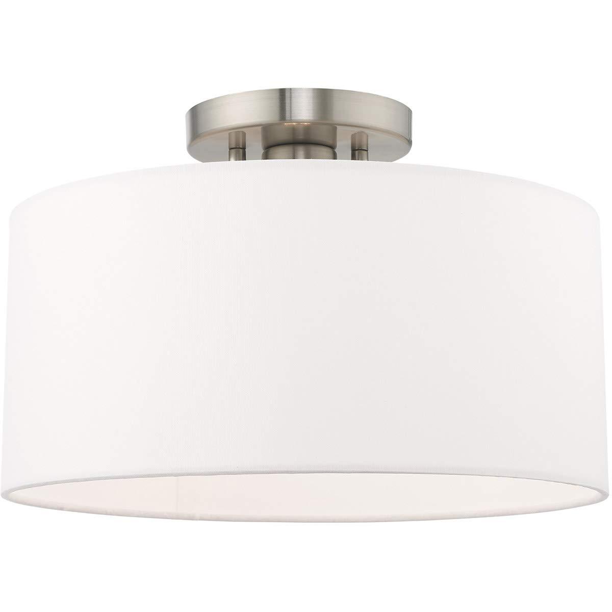 Livex Lighting Meridian 1 - Light Semi-Flush Mount in  Brushed Nickel