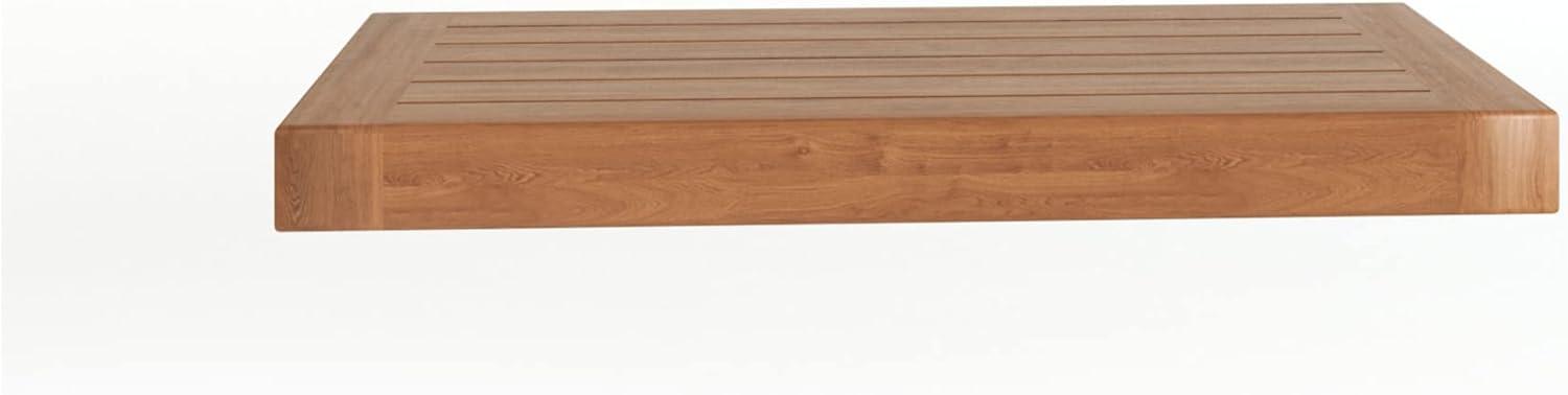 18" Natural Teak Wood Floating Wall Shelf