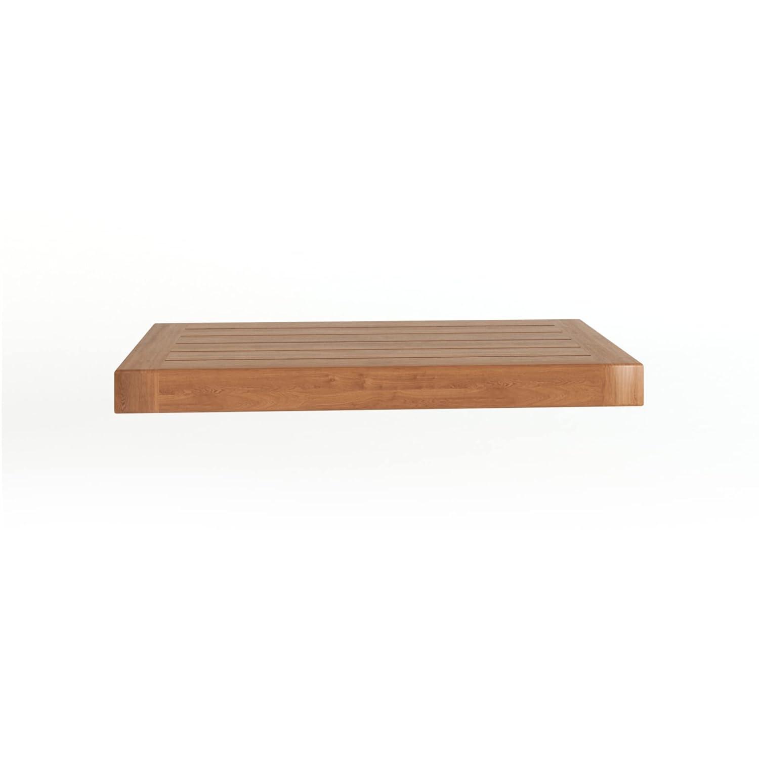 18" Natural Teak Wood Floating Wall Shelf