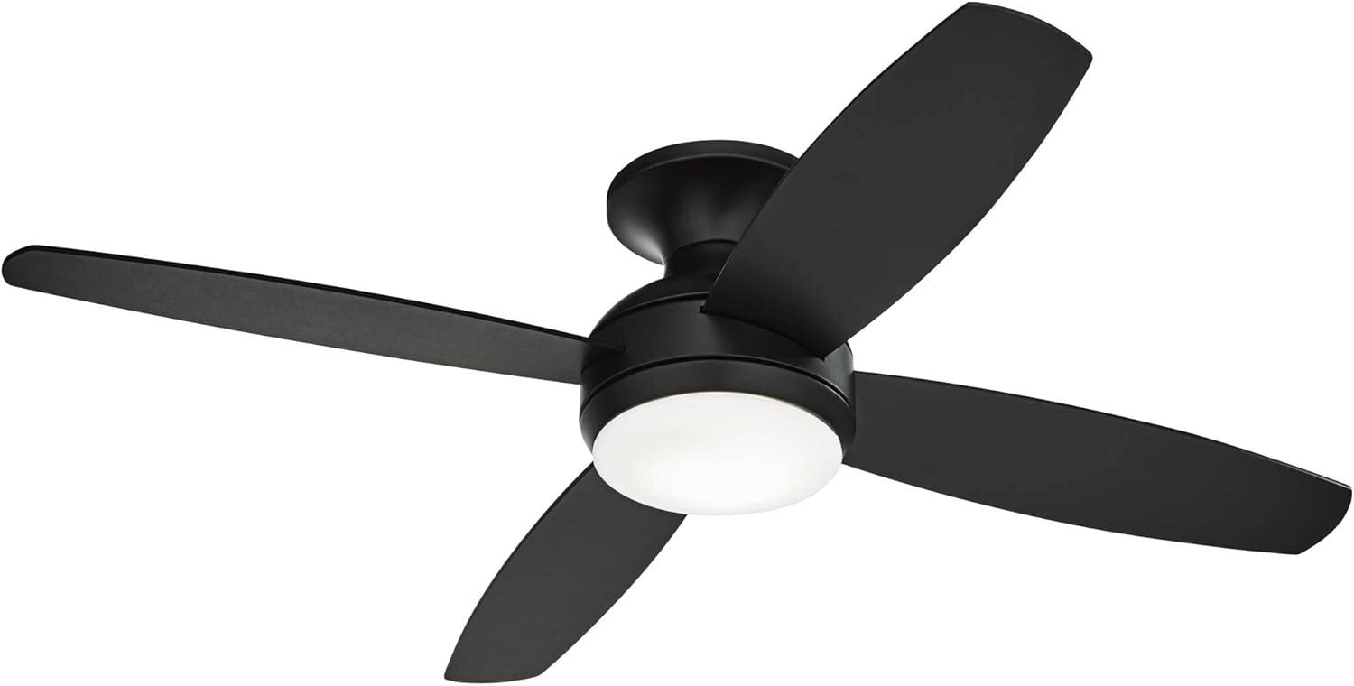 52" Casa Vieja Elite Modern Indoor Hugger Ceiling Fan with LED Light Remote Control Black Opal Glass for Living Room Kitchen House Bedroom Family Home