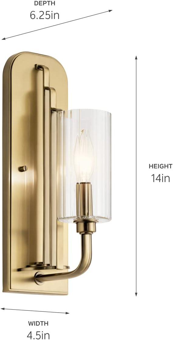 Kichler Lighting Kimrose 1 - Light Sconce in  Brushed Natural Brass