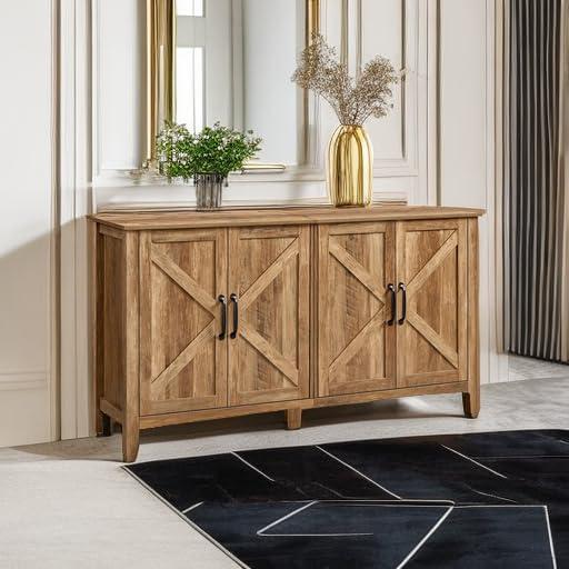 Wrought Studio™ Yvette 59"W Credenza Sideboard, Buffet Storage Cabinet