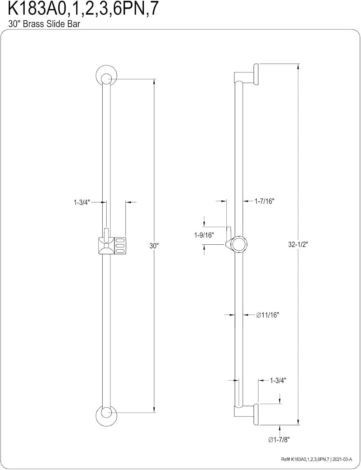 Kingston Brass Shower Scape Brass Shower Slide Bar